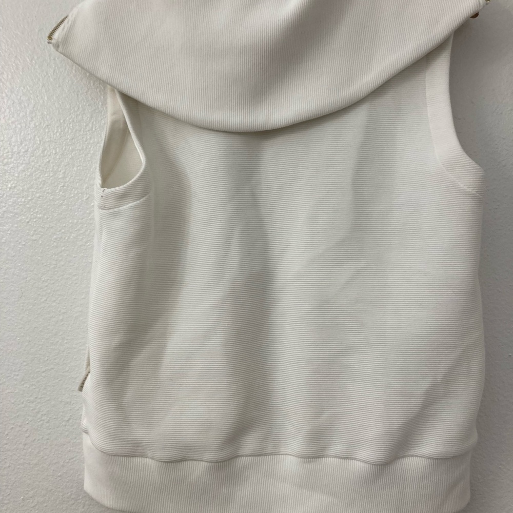 Varley Cream Ribbed Zip-Up Vest Small - Picture 5 of 6